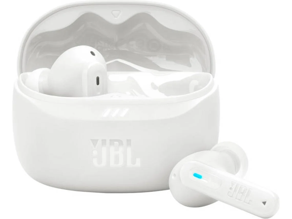 Auriculares Bluetooth True Wireless JBL TUNE BEAM 2 (In Ear - Micrófono - Noise Cancelling - Blanco)