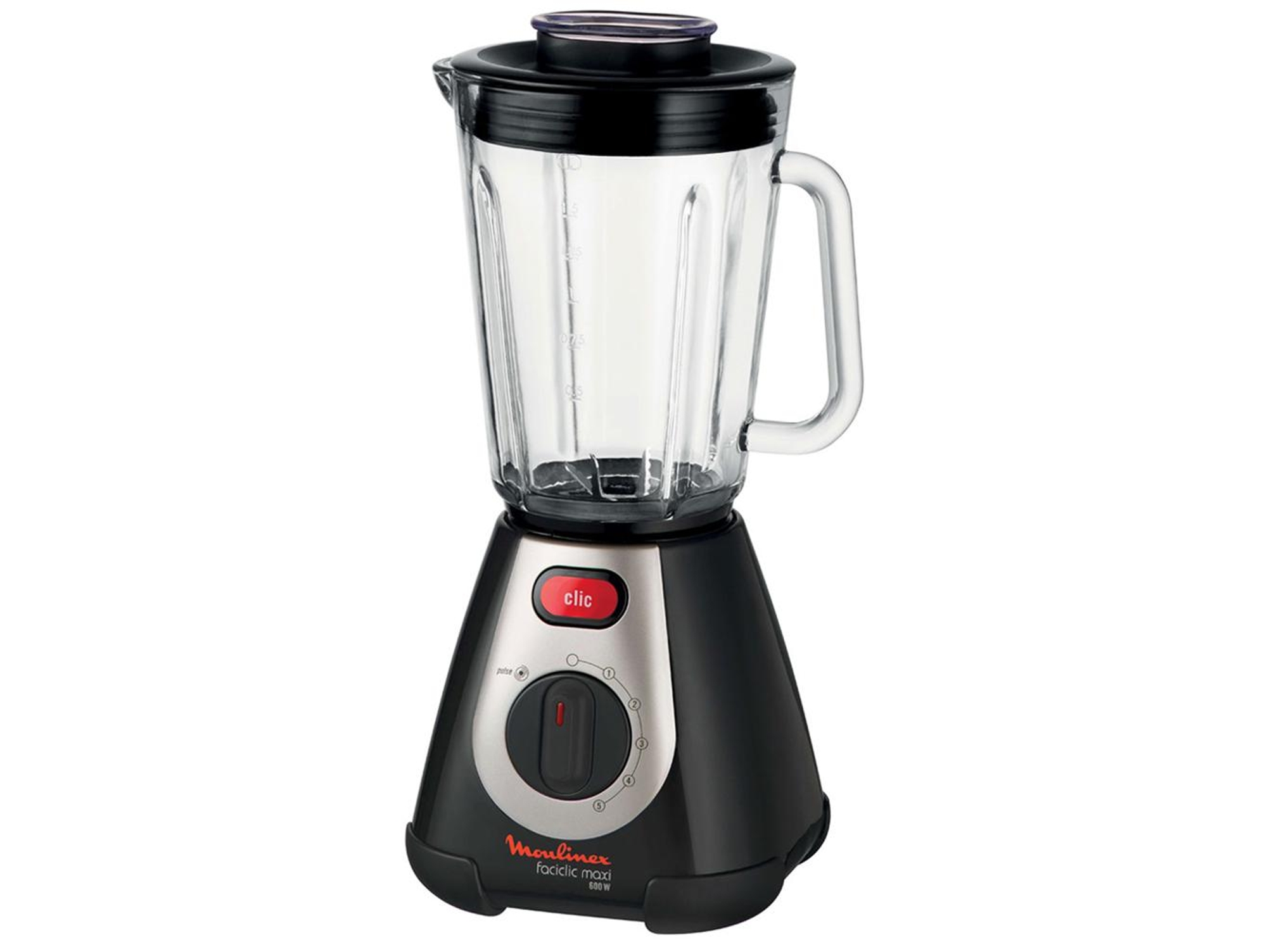 Batidora de Vaso MOULINEX LM233A10 Faciclic (600 W - 1.5 L - Negro)