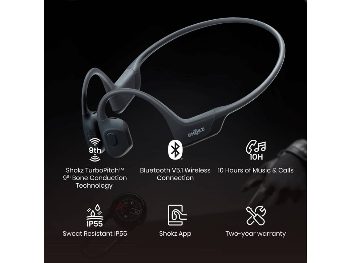 Auriculares Bluetooth Multipoint SHOKZ Openrun Pro (Open Ear