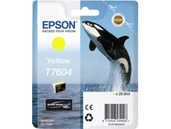Cartucho de tinta original EPSON, T7604, Orca 25,9 ml, Amarillo, C13T76044010