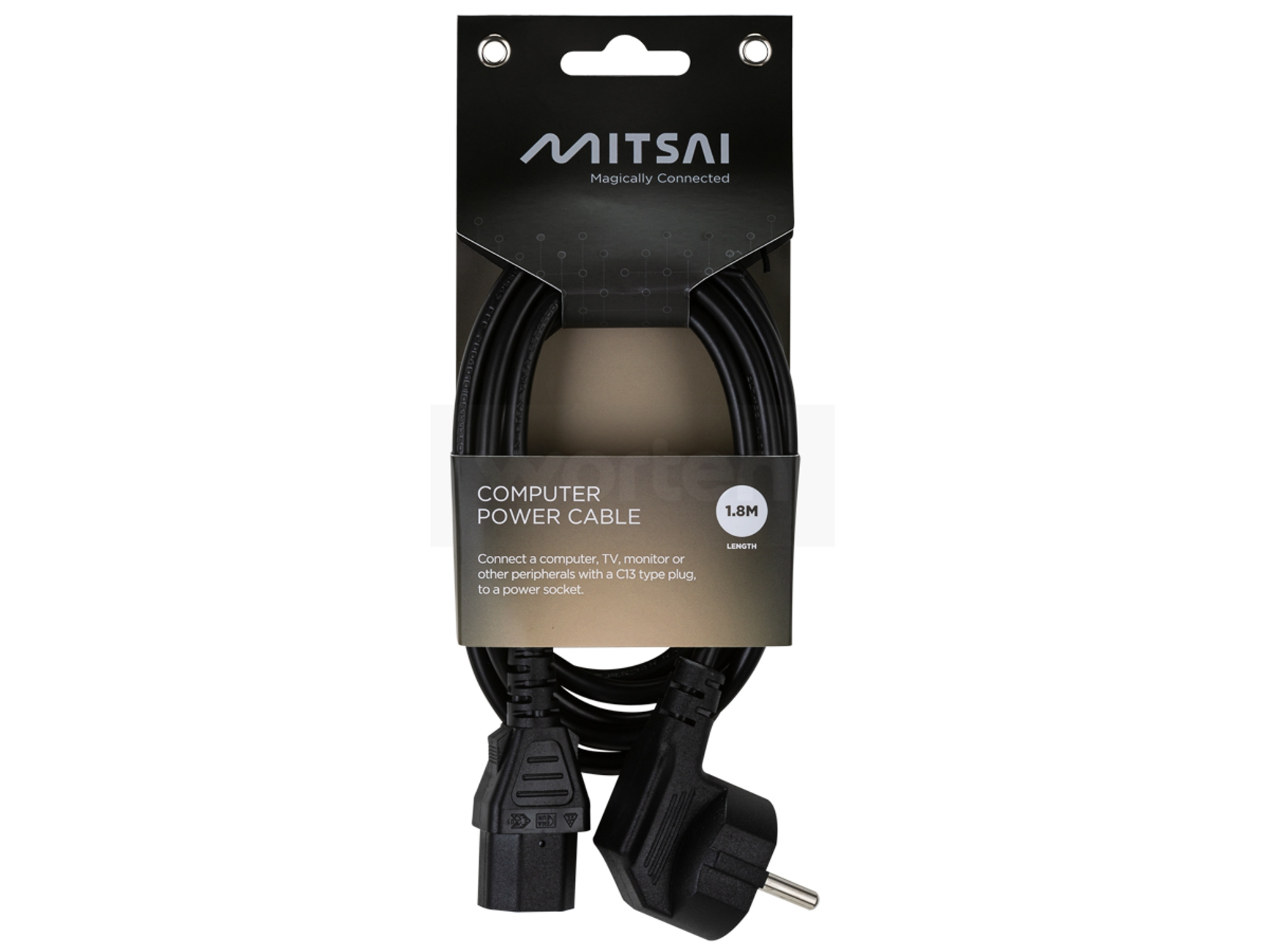 Cable de Alimentación MITSAI Basics (C13 - 1.8m - Negro)