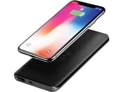 Powerbank 4-OK Inalámbrica QI (8000 mAh - 2 USB - Negro)