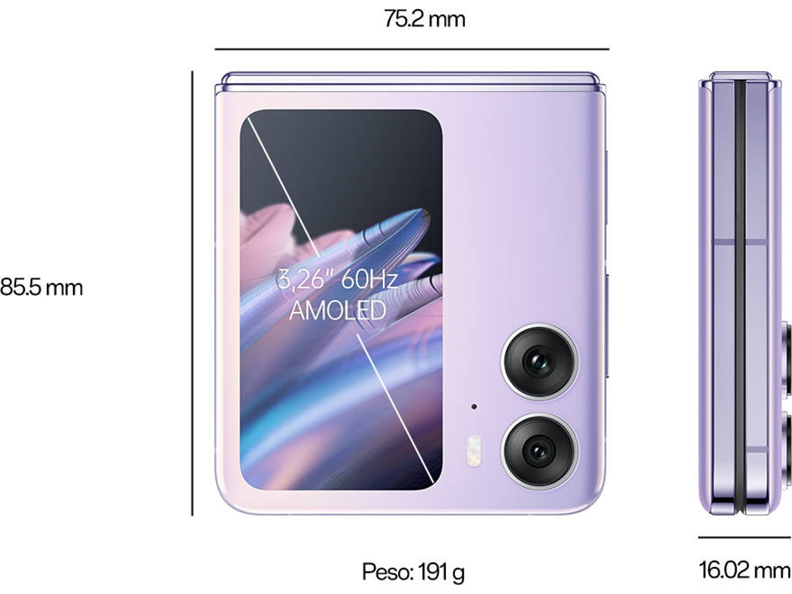 Smartphone OPPO Find N2 Flip (6.8'' - 8 GB - 256 GB - Púrpura