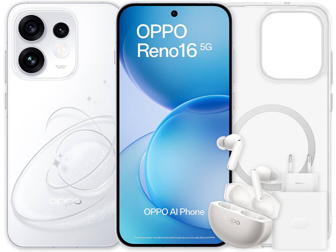 Bundle Smartphone OPPO Reno 16 (6.32'' - 8 GB - 512 GB - Blanco Pop)