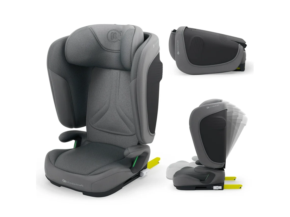 Silla De Coche Kinderkraft UNITY 2 i-Size 100–150 cm ligera y compacta con plegado rápido y funda lavable Gris