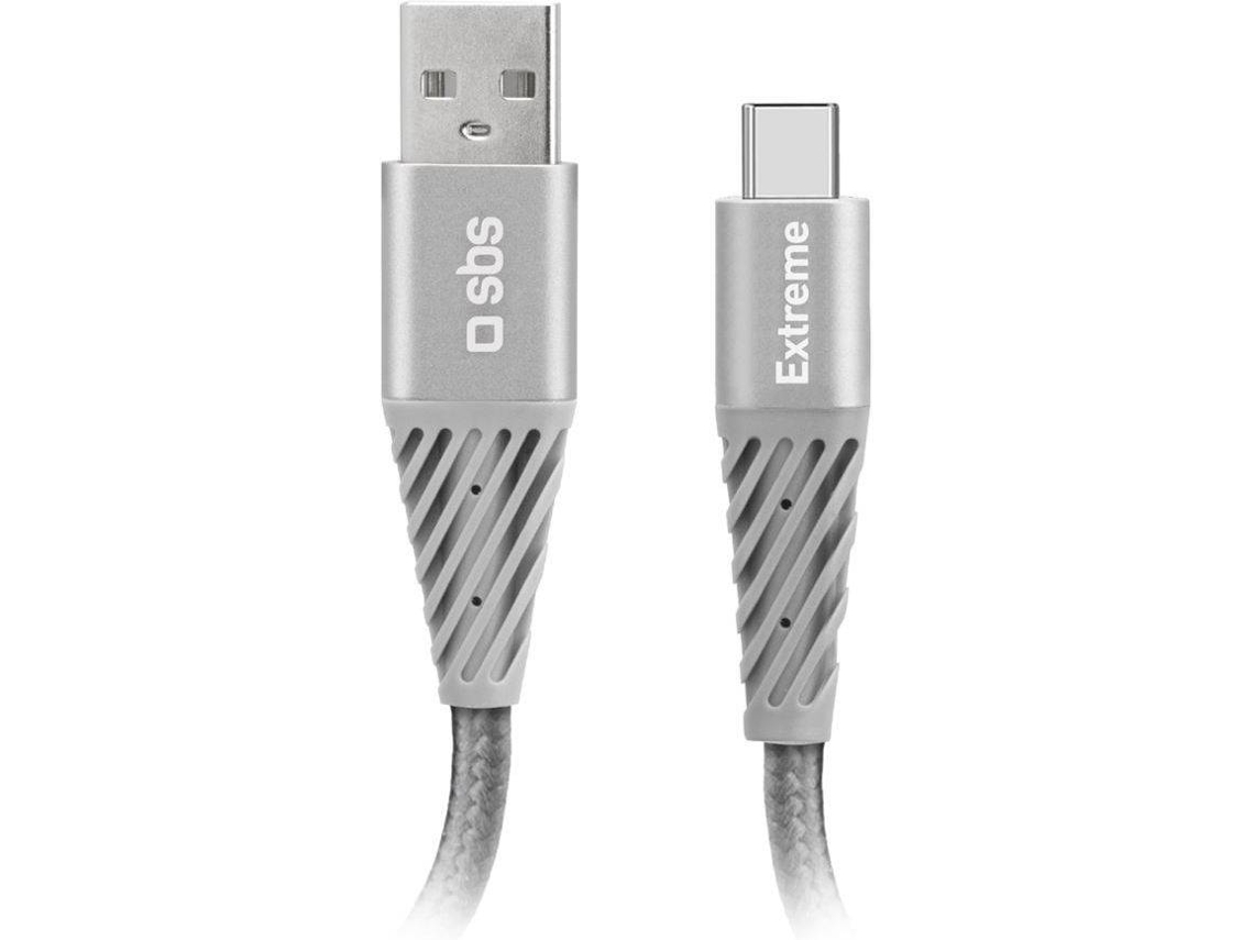 Cable de Cargador SBS Reflective USB-C (Gris)