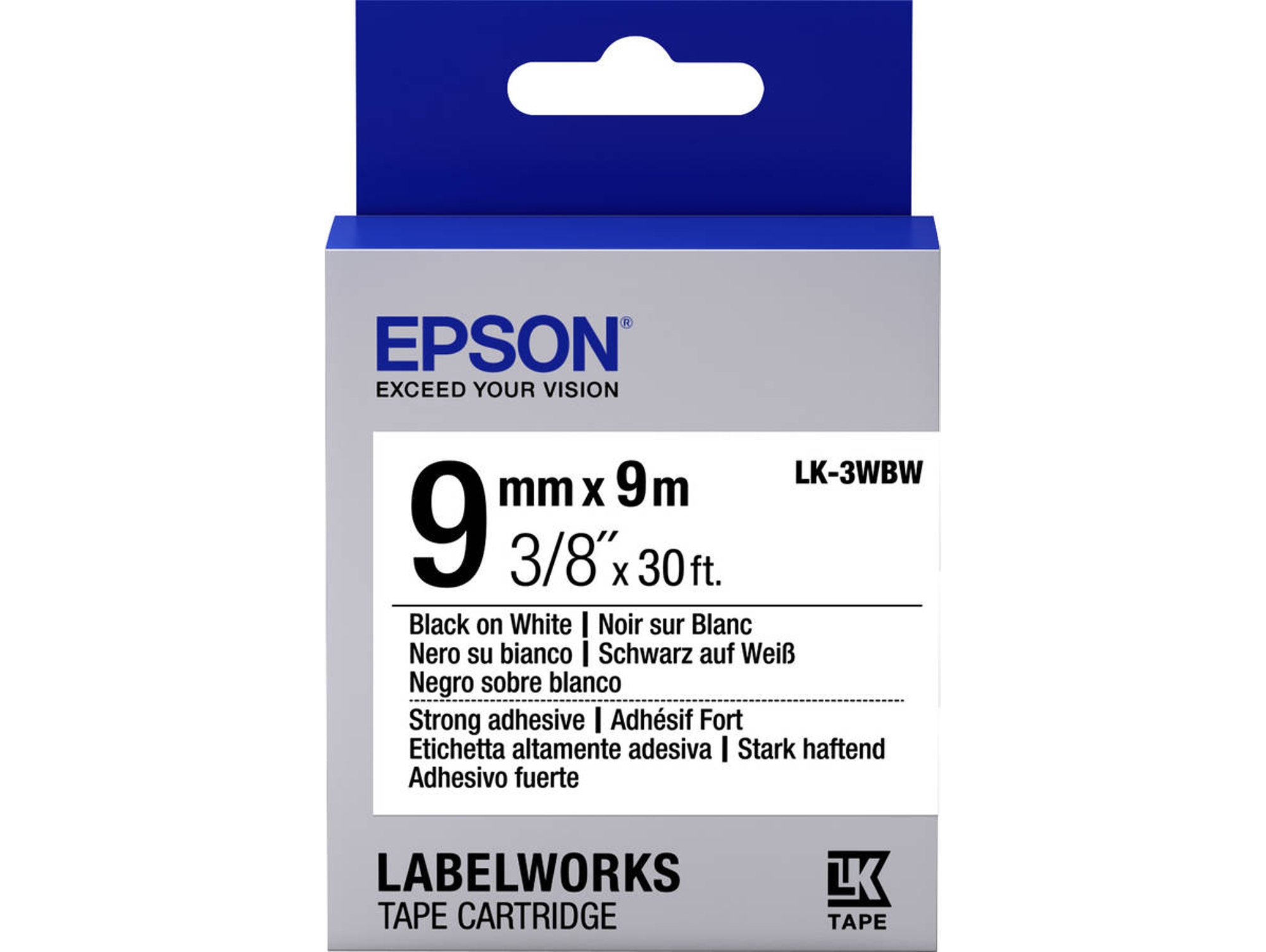 Cinta adhesiva EPSON LK-3WBW - C53S653007