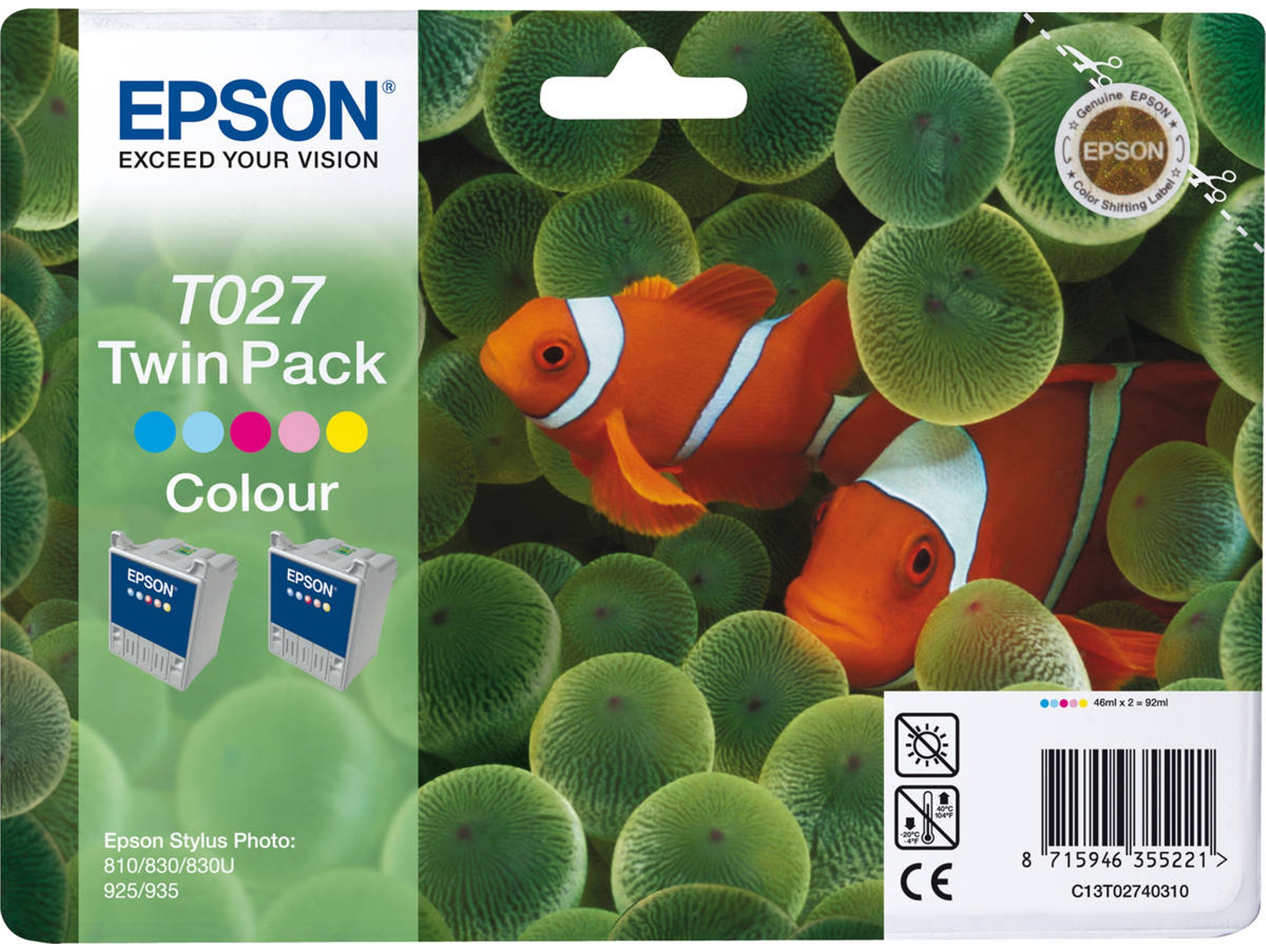Pack de cartuchos de tinta EPSON T027 - C13T02740310