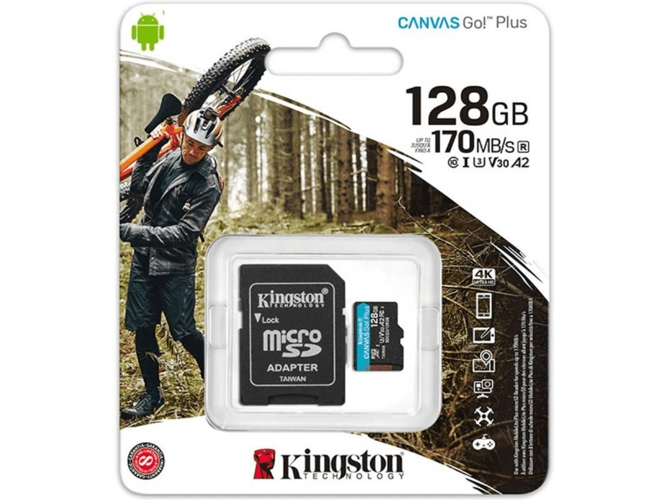 Tarjeta de Memória MicroSD KINGSTON Canvas Go Plus (128 GB - 170 MB/s)