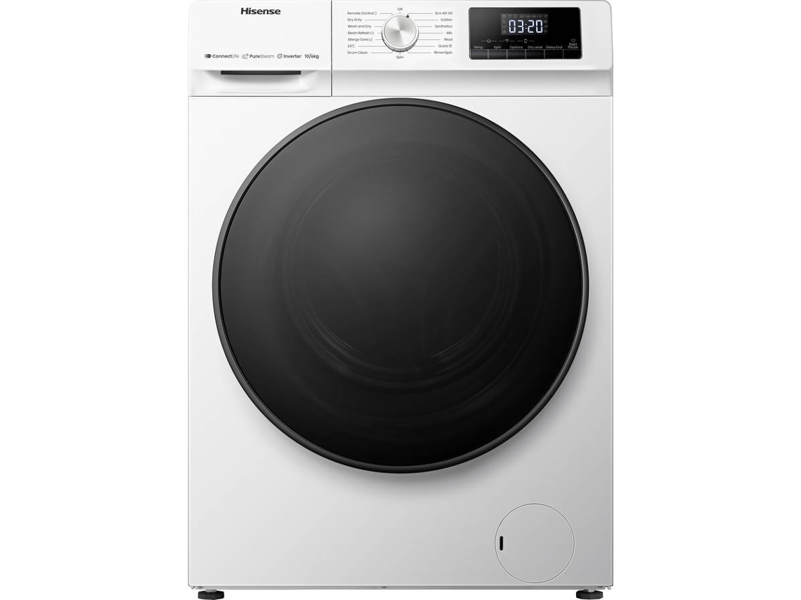 Lavasecadora HISENSE WDQA1014EVJMW (6/10 kg - 1400 rpm - Blanco)