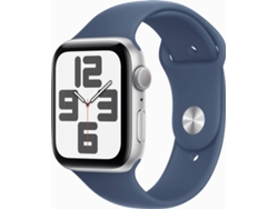 APPLE Watch SE 2024 GPS 44mm Aluminio Plata con Correa Deportiva Azul Denim (Talla: M/L)