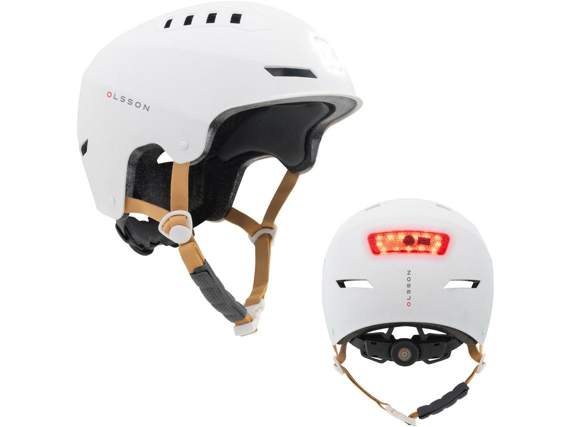 Casco Luz OLSSON URBAN LIGHT - Blanco S/M (51-54cm) Patinete Skate Patines Bicis