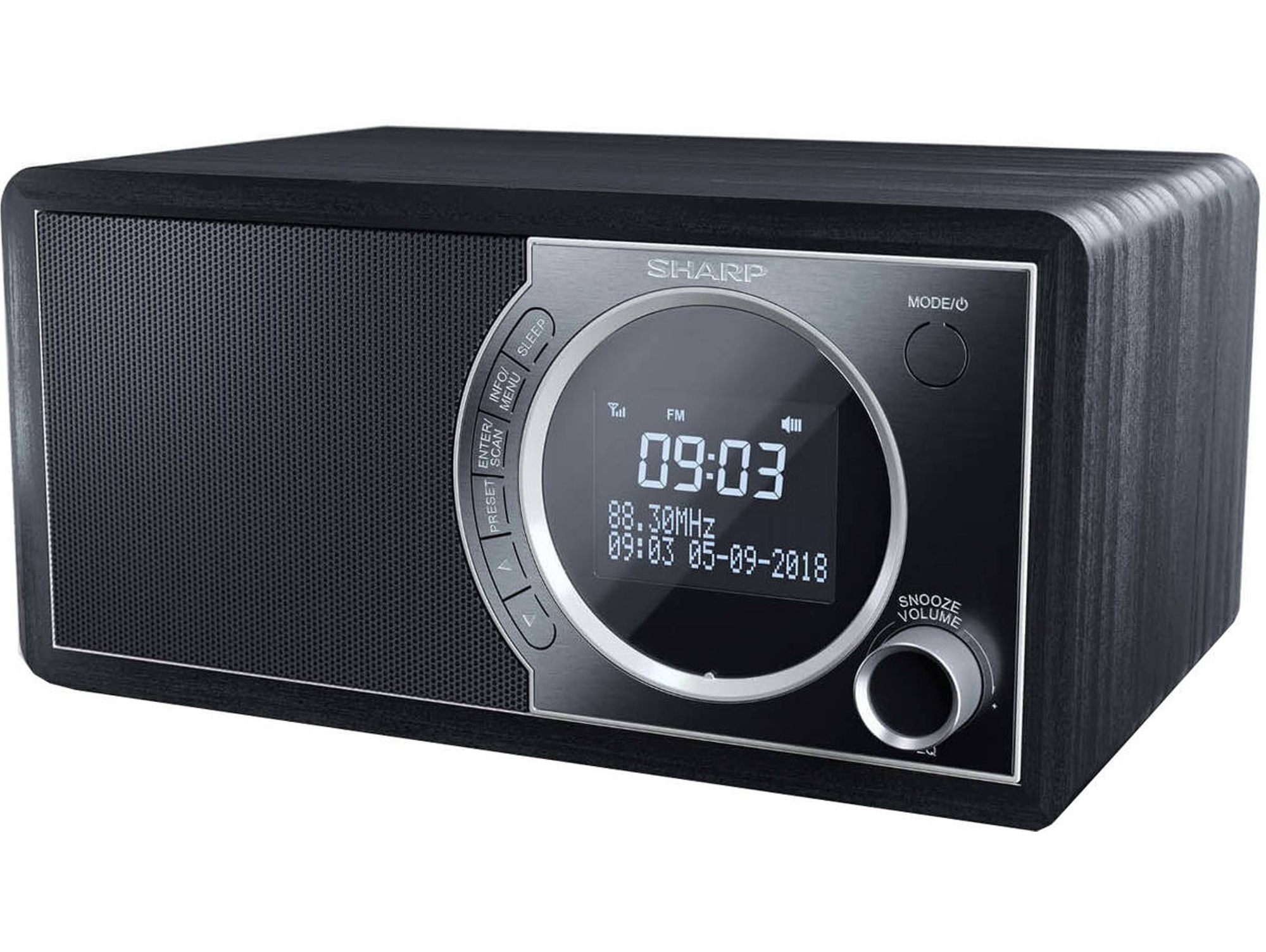 Radio Despertador SHARP DR-450 (Negro - Digital - Función Snoozer - Actual)