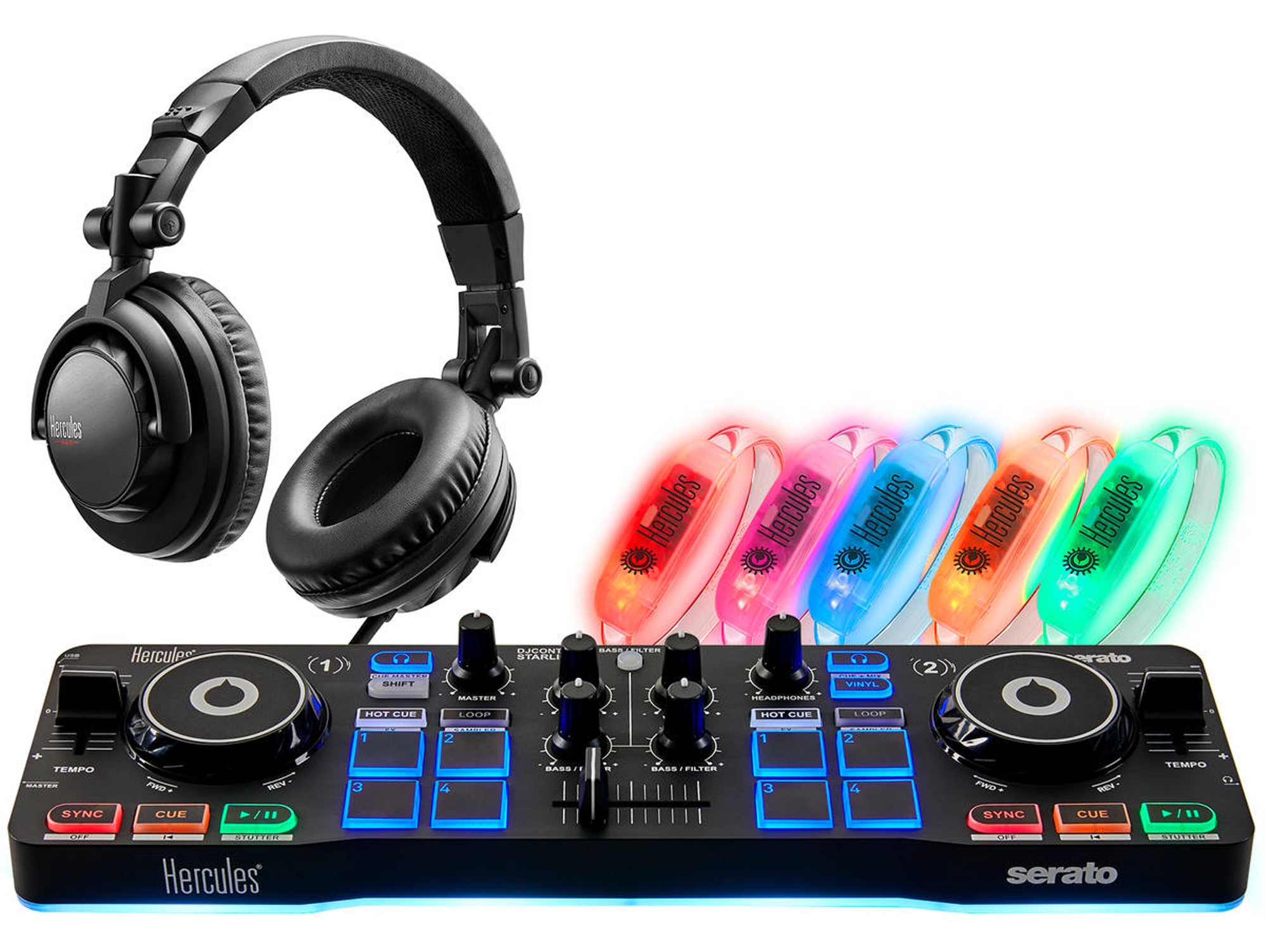 Kit Controlador DJ HERCULES DJParty Set
