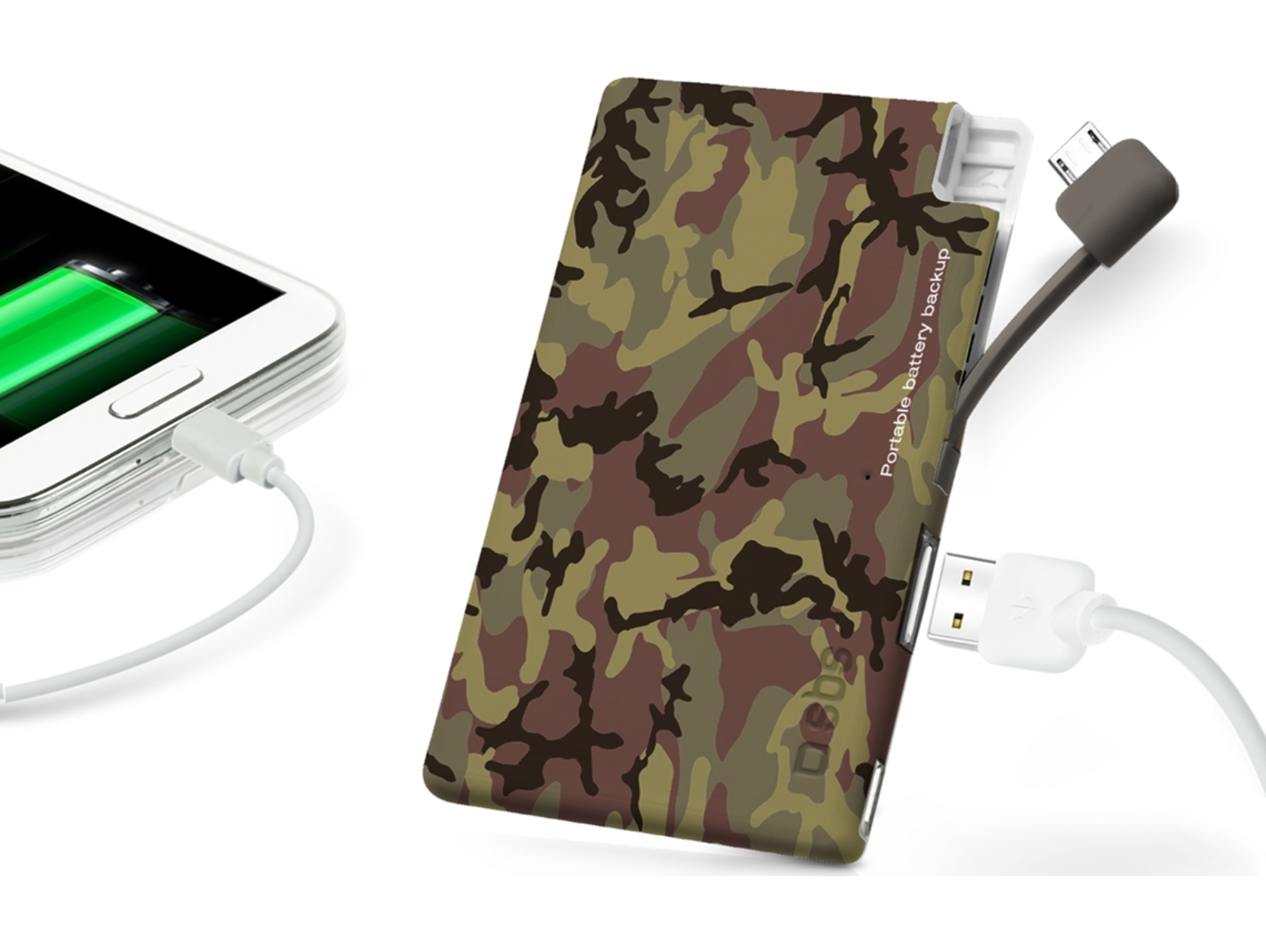 Powerbank SBS Extraslim (2200 mAh - 1 USB - MicroUSB - Camuflaje)
