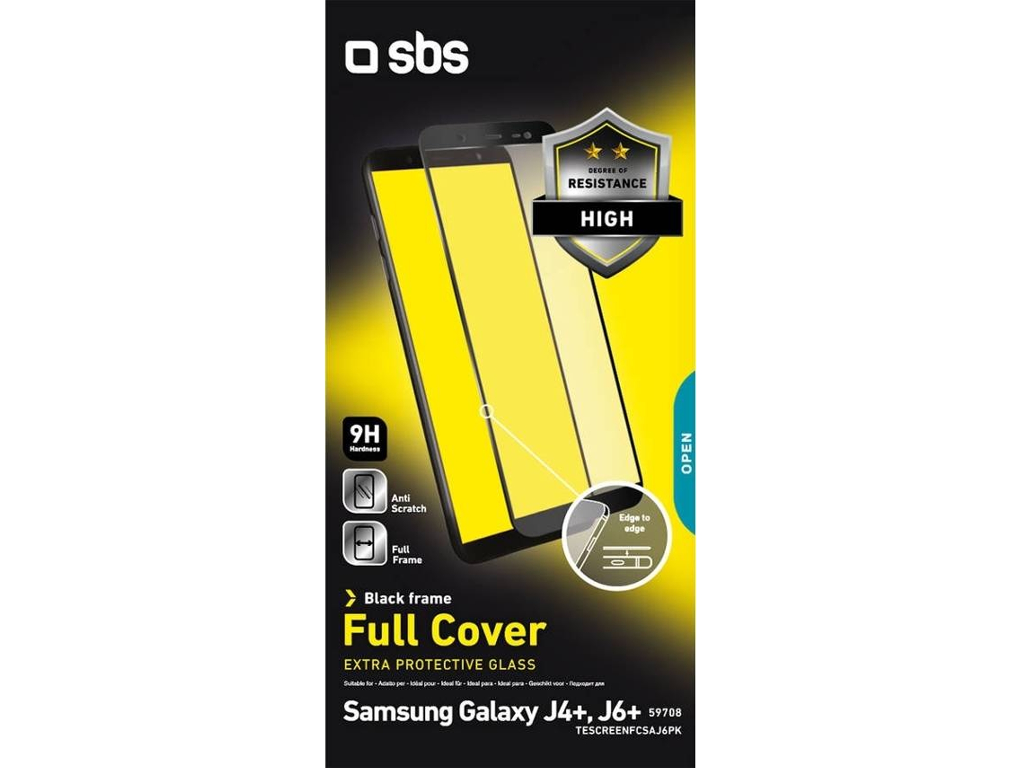 Protector de cristal templado SBS Fullcover Samsung Galaxy J4+, J6+