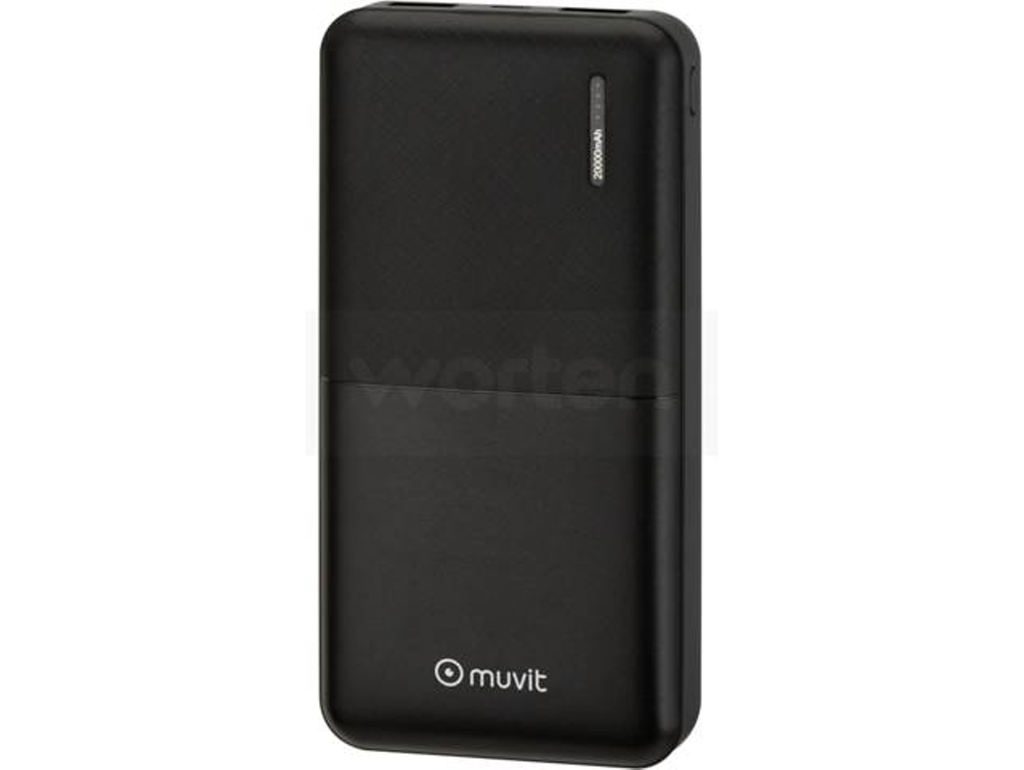 Powerbank MUVIT 20000 (20000 mAh - 2 Puertas USB - Micro USB - Negro)