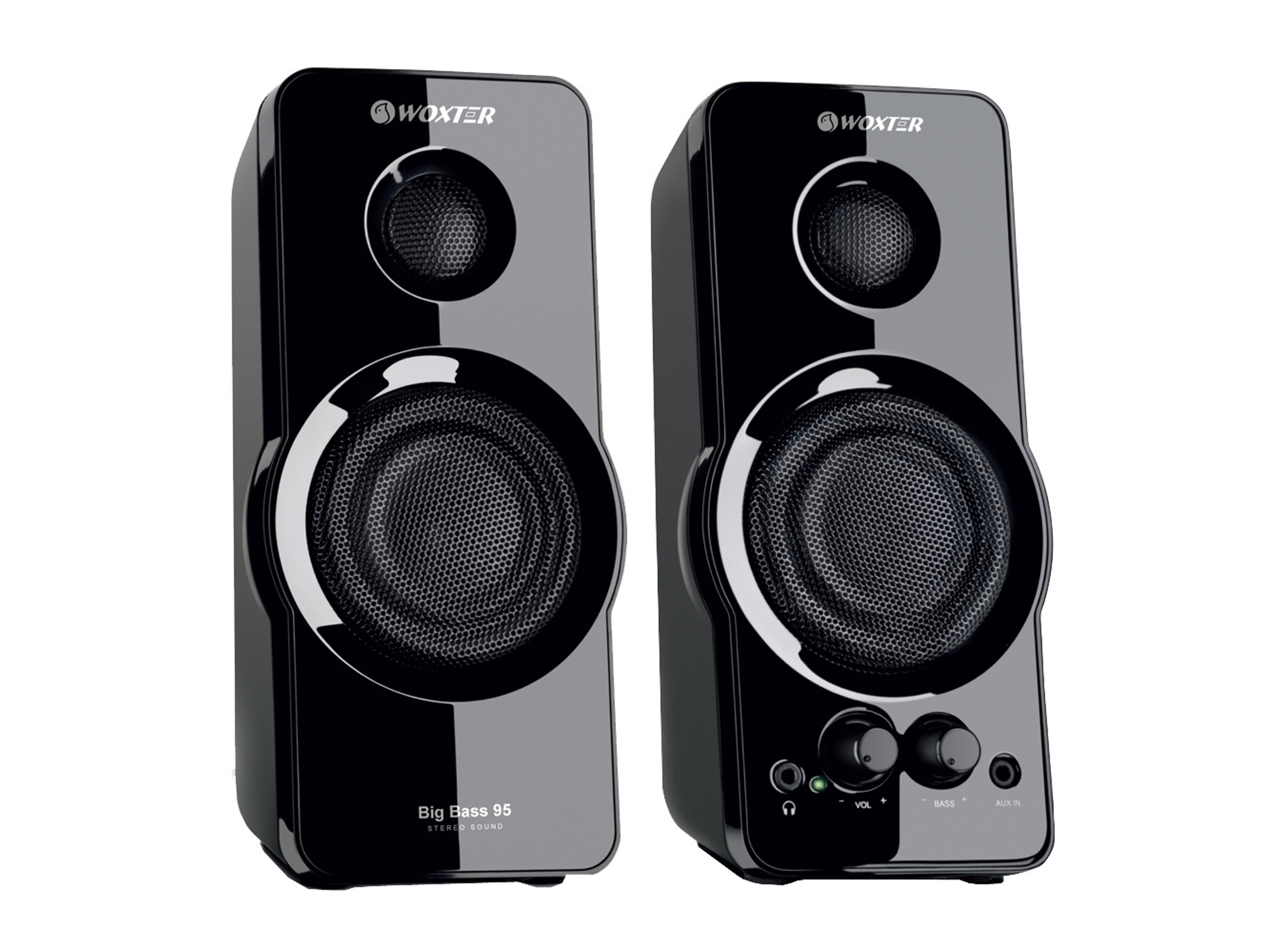 Altavoces 2.0 WOXTER Big Bass 95 (PC - 20 W - Control de volumen)