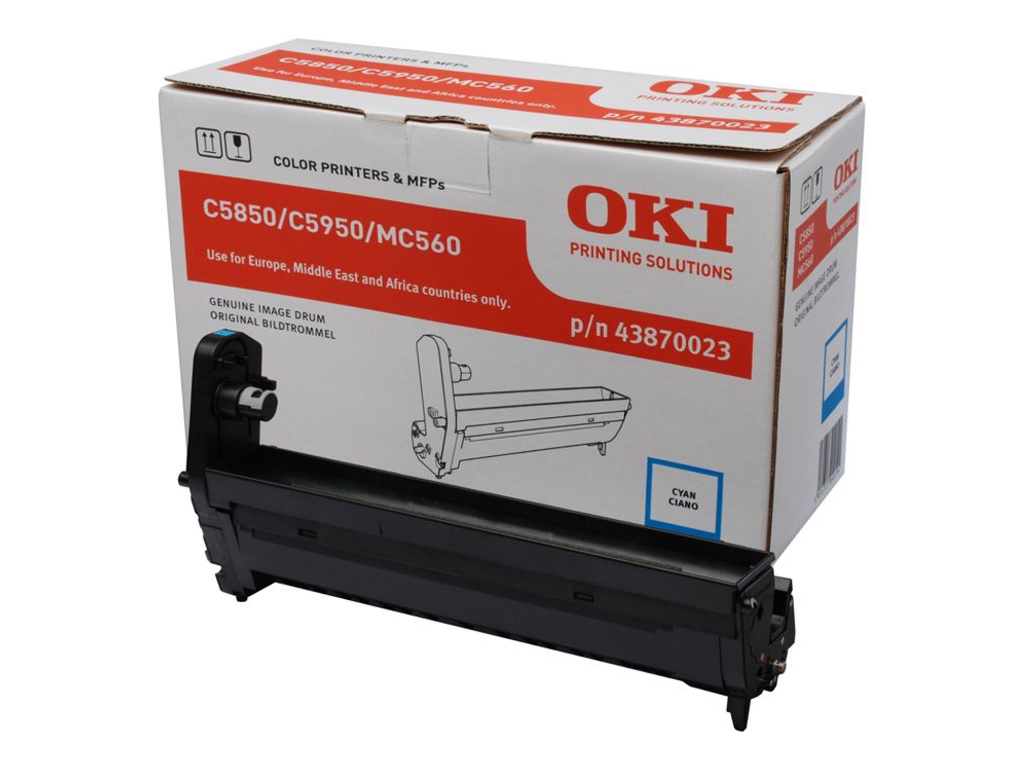 Tambor OKI C5850/5950 20000Pág. Cian  para OKI MC560dn, MC560n, C5850dn, 5850n, 5950cdtn, 5950dn, 5950dtn, 5950n