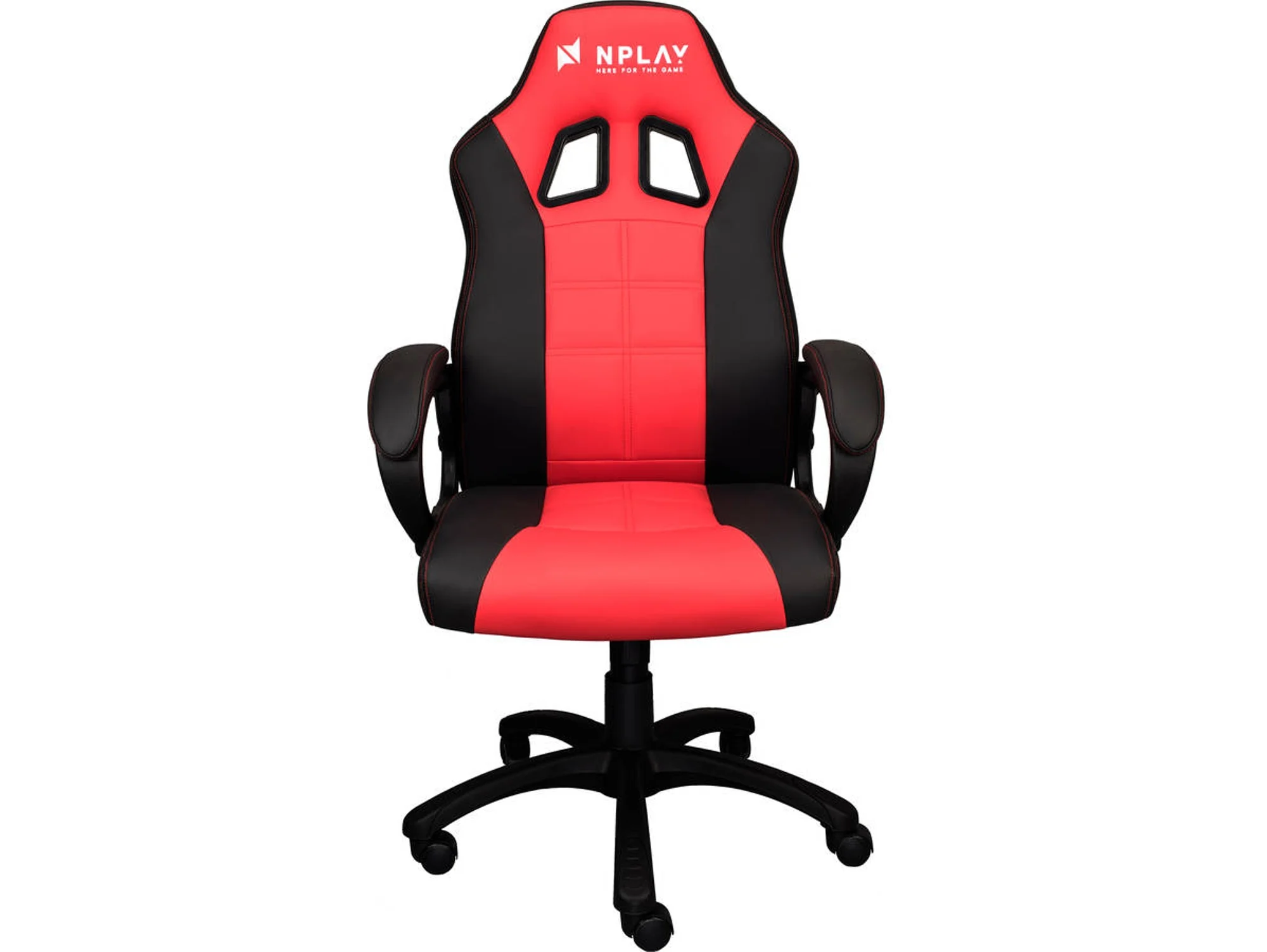 Silla Gaming NPLAY Rule 2.0 (Hasta 130 kg - Elevador a Gas Clase 4 - Negro y Rojo)
