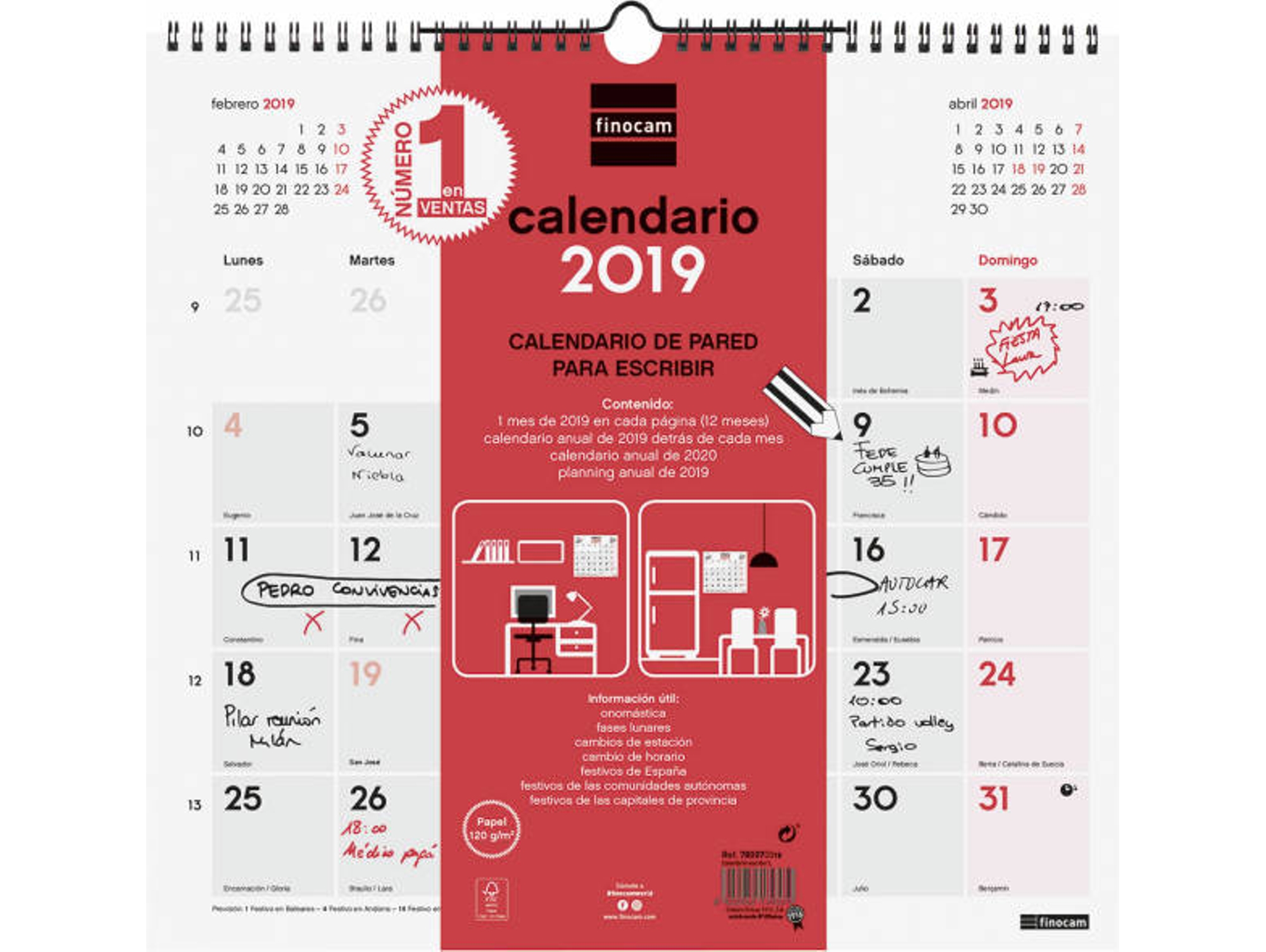 Calendario FINOCAM Talkual 2018/2019 (16 x 21 x 0.5 cm - Vista: Mensal)
