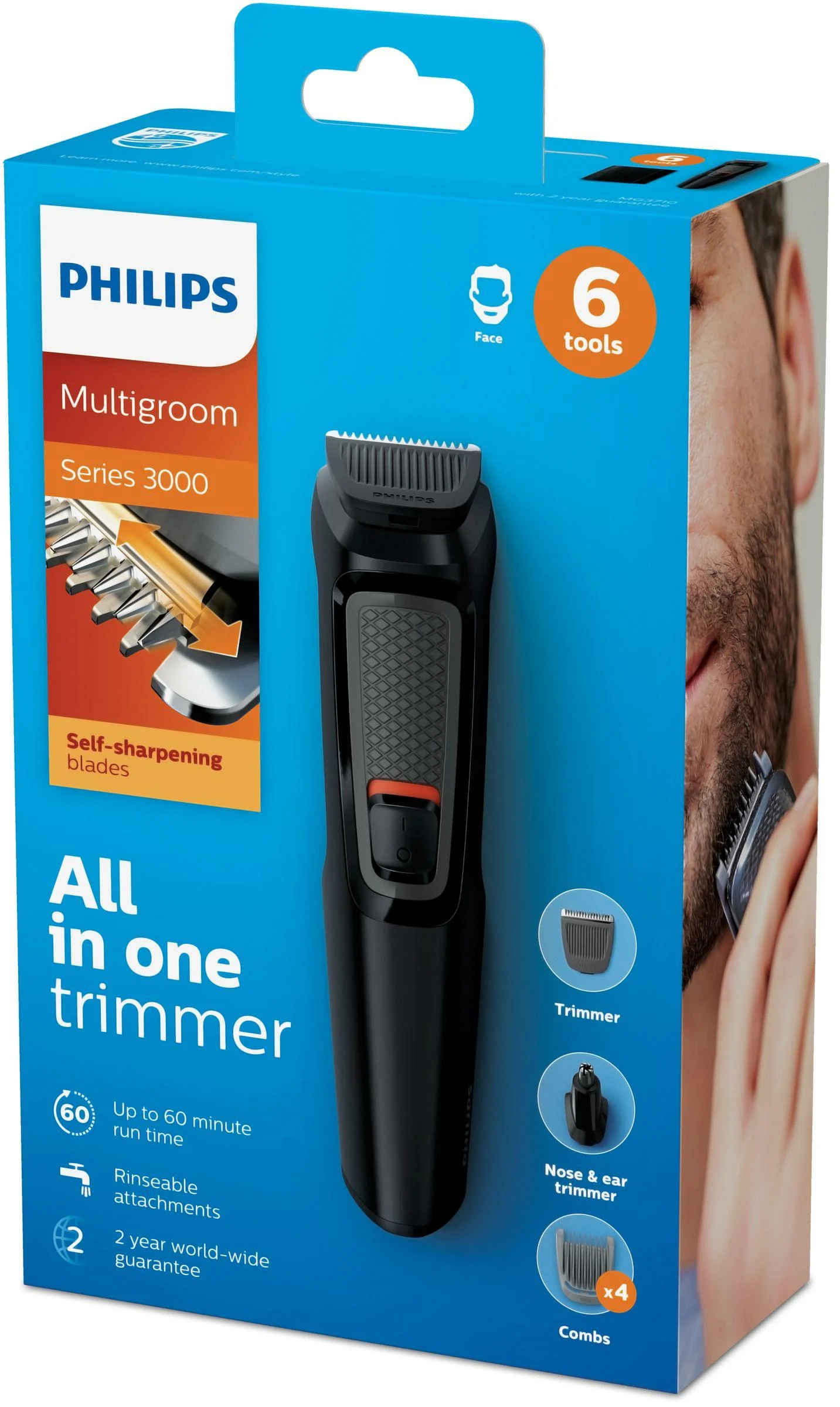 Afeitadora Multifunción PHILIPS MG3710/15 (Autonomía: 60 min - Batería)