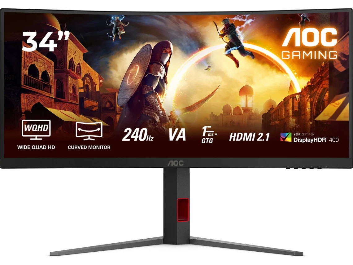 Monitor Gaming AOC CU34G4Z (34'' - Wide Quad HD - 0.3 ms - Negro)