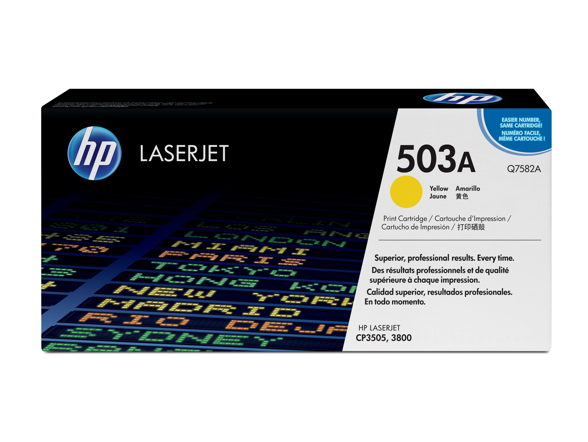 Cartucho de tóner original LaserJet HP 503A amarillo para Laserjet series CP3505 y 3800