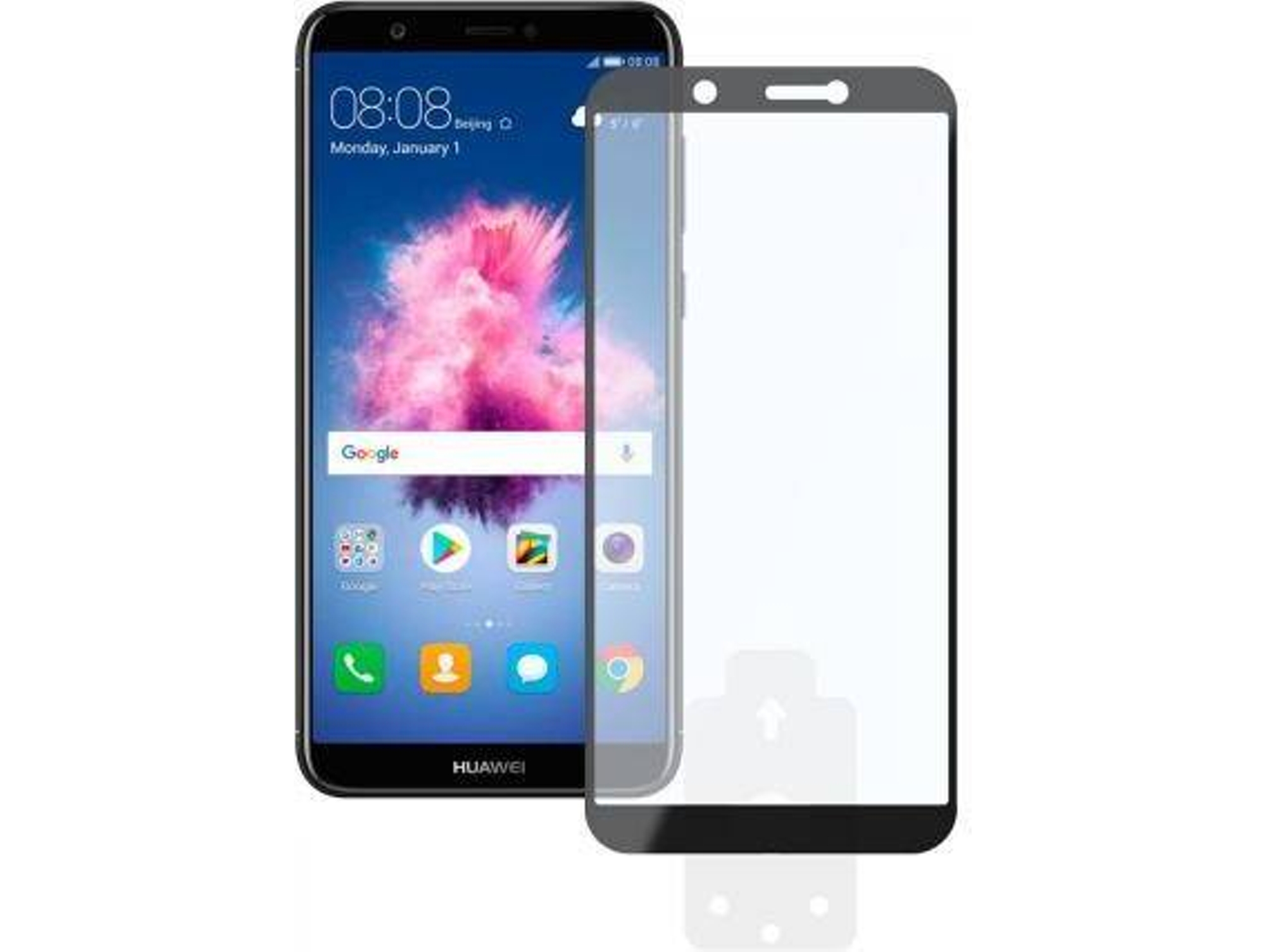 Protector de cristal templadoÃKSIX 2.5 D Huawei P Smart Negro