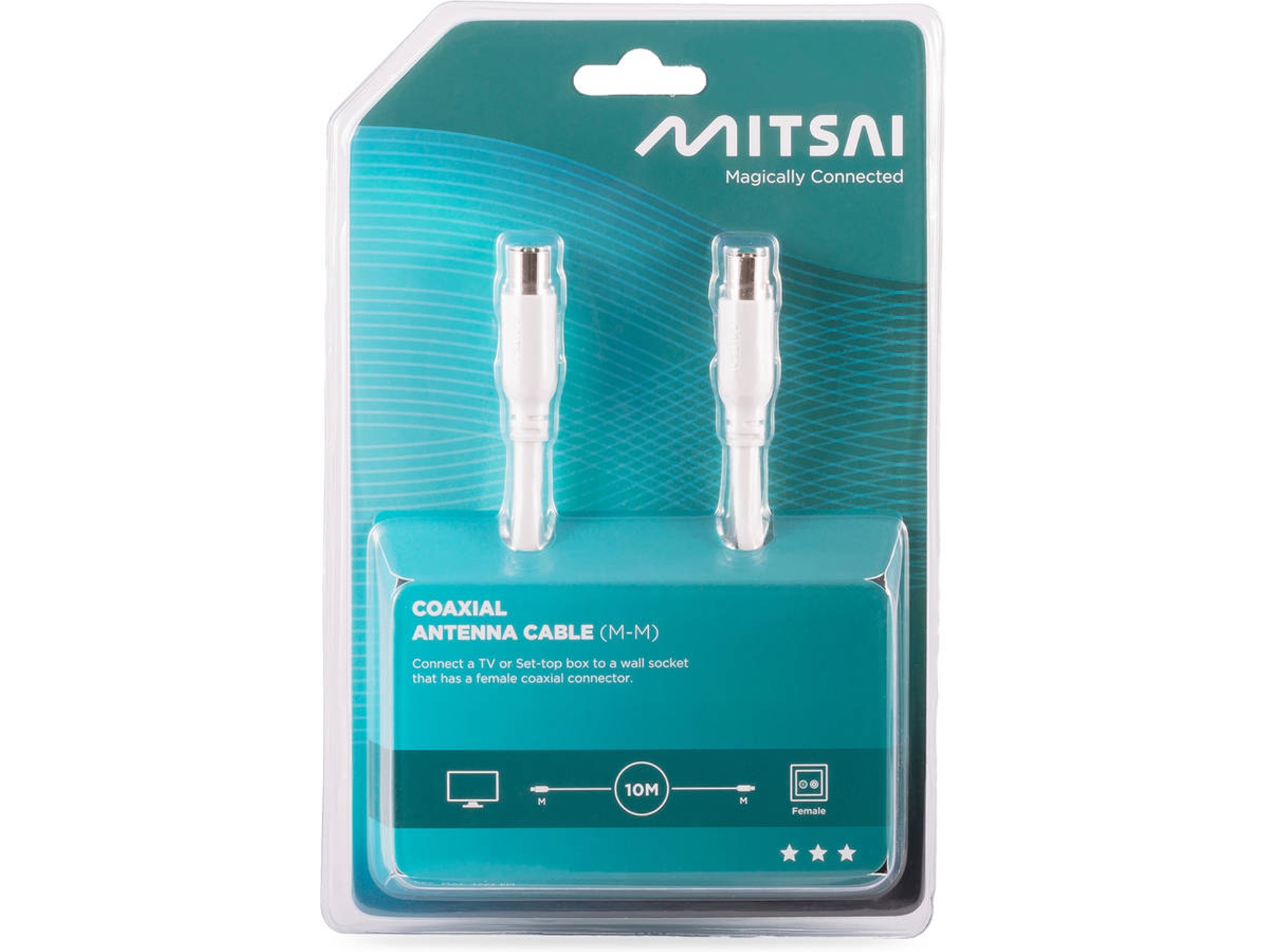 Cable Antena MITSAI Coaxial (Macho-Macho) 10M