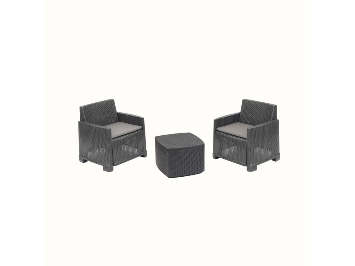 Conjunto de Jardín IPAE-PROGARDEN Relax Idro (2 Sillas + 1 Mesa de Apoyo)