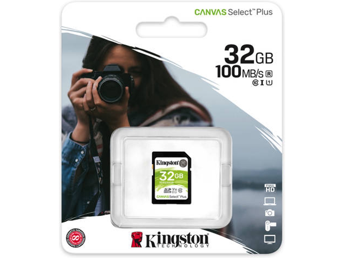 Tarjeta de Memoria KINGSTON SD 32GB Canvas Select Plus 100R C10 UHS-I U1 V10