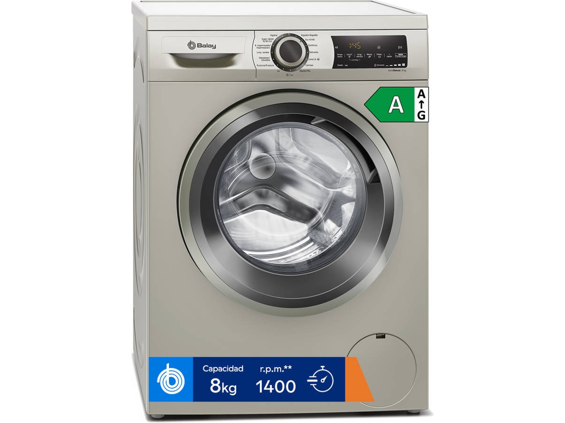 Lavadora BALAY 3TS384XT (8 kg - 1400 rpm - Inox)