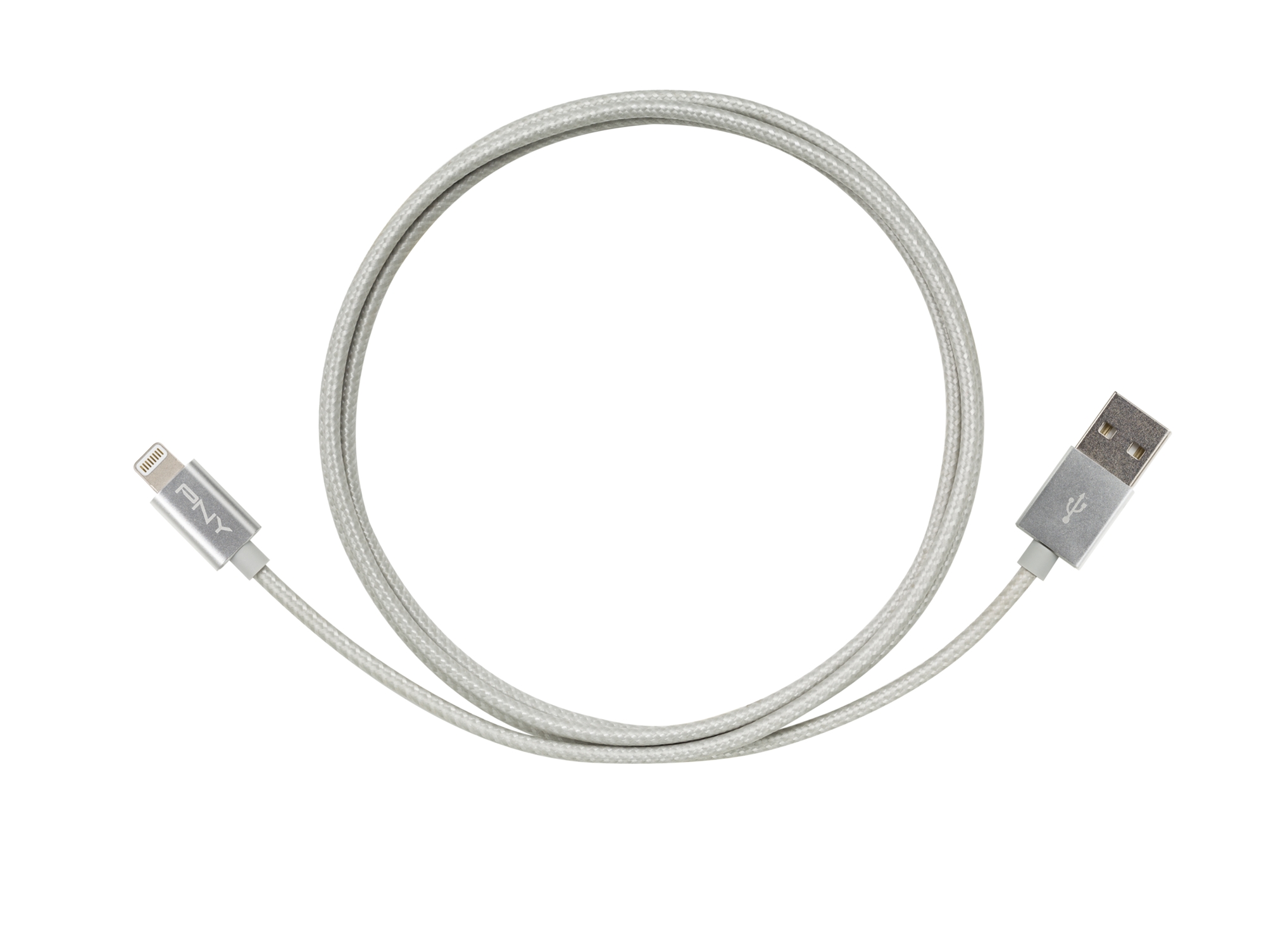 Cable PNY Trenzado (USB - Lightning - 1.2 m - Gris)