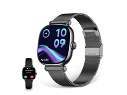 Smartwatch Ksix Iria, Pantalla Amoled 1.7", Autonomía 4 Días, Correa Metal Negra Y Silicona Negra, Modos Deporte Y Salud, Llamadas