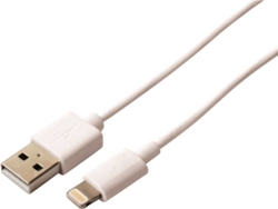 Cable KSIX B0914CU03 (USB - Lightning - 3 m - Blanco)