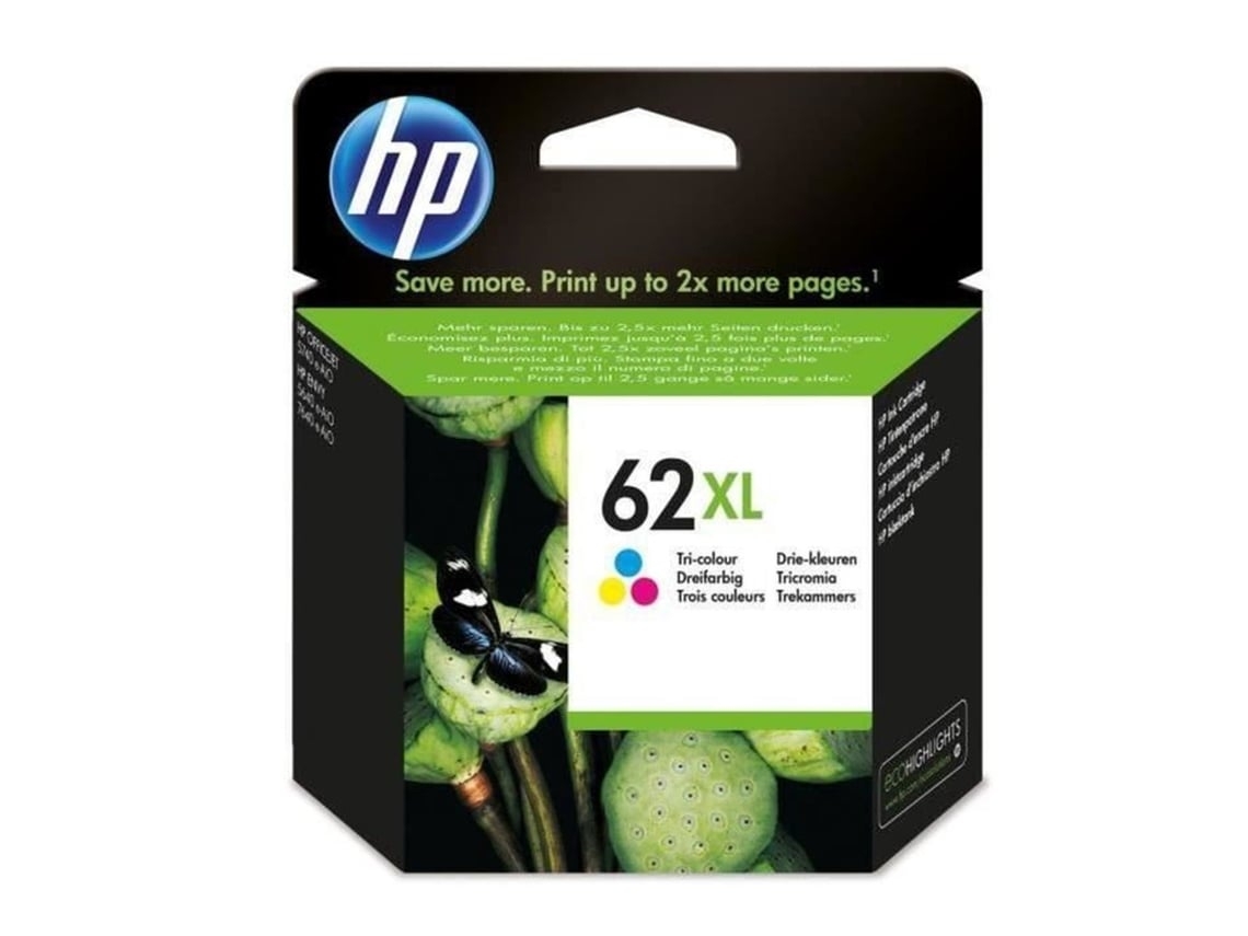 Cartucho de tinta Original HP 62 XL de alta capacidad Tricolor para HP OfficeJet 5740 HP ENVY 5540, 5640, 7640