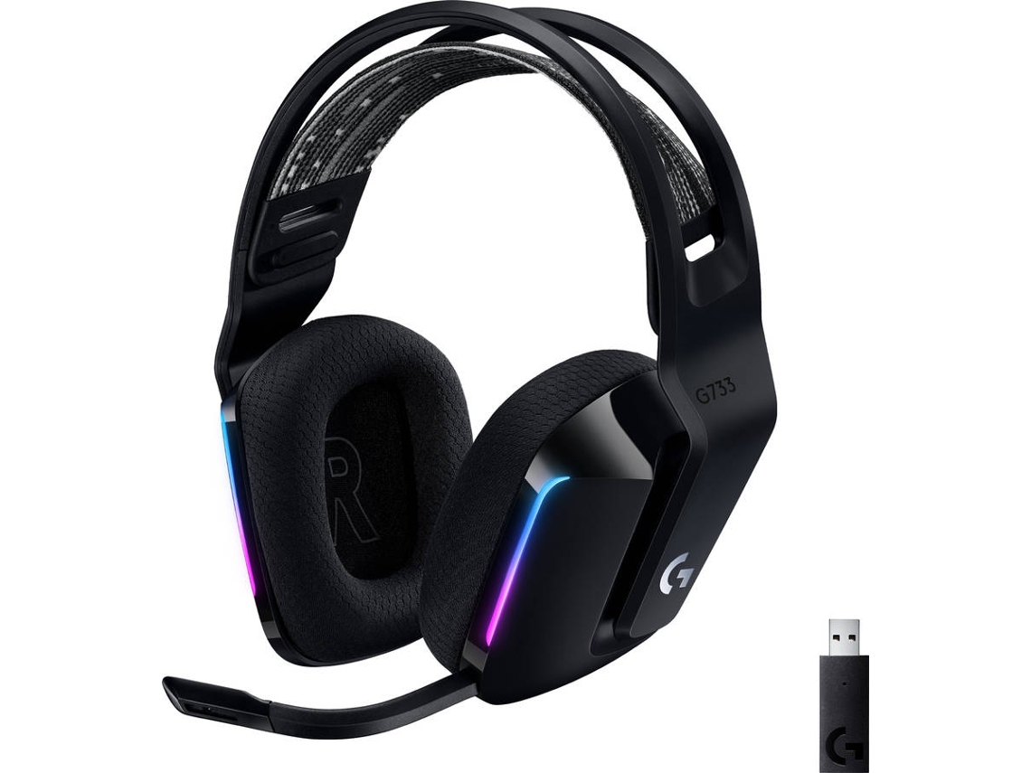 Auriculares Gaming Bluetooth LOGITECH G733 (Over Ear - Micrófono - Negro)