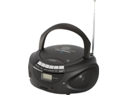 Radio Boombox c/ Lector CD METRONIC Boombox 477124 (Negro - Digital - AM/FM - Pilas y Corriente)