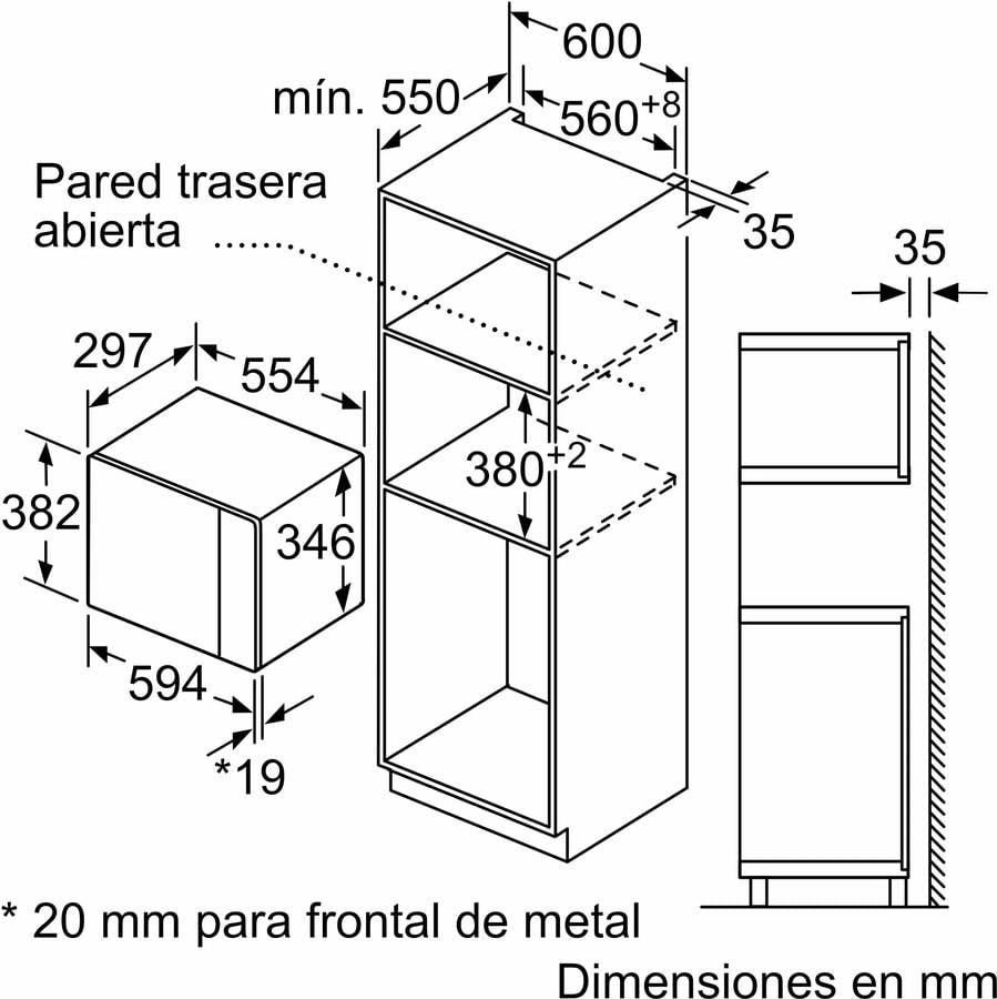 Microondas Integrable BALAY 3CG5172N2 (20 L - Con grill - Negro)