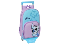 Mochila Escolar SAFTA com Rodas STITCH Sweet (Poliéster 300D - Lilás)