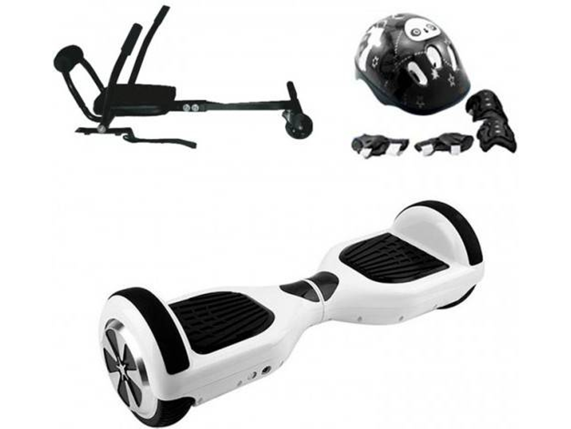 Hoverboard L-LINK con Casco/Protecciones/Kart Blanco Y Negro