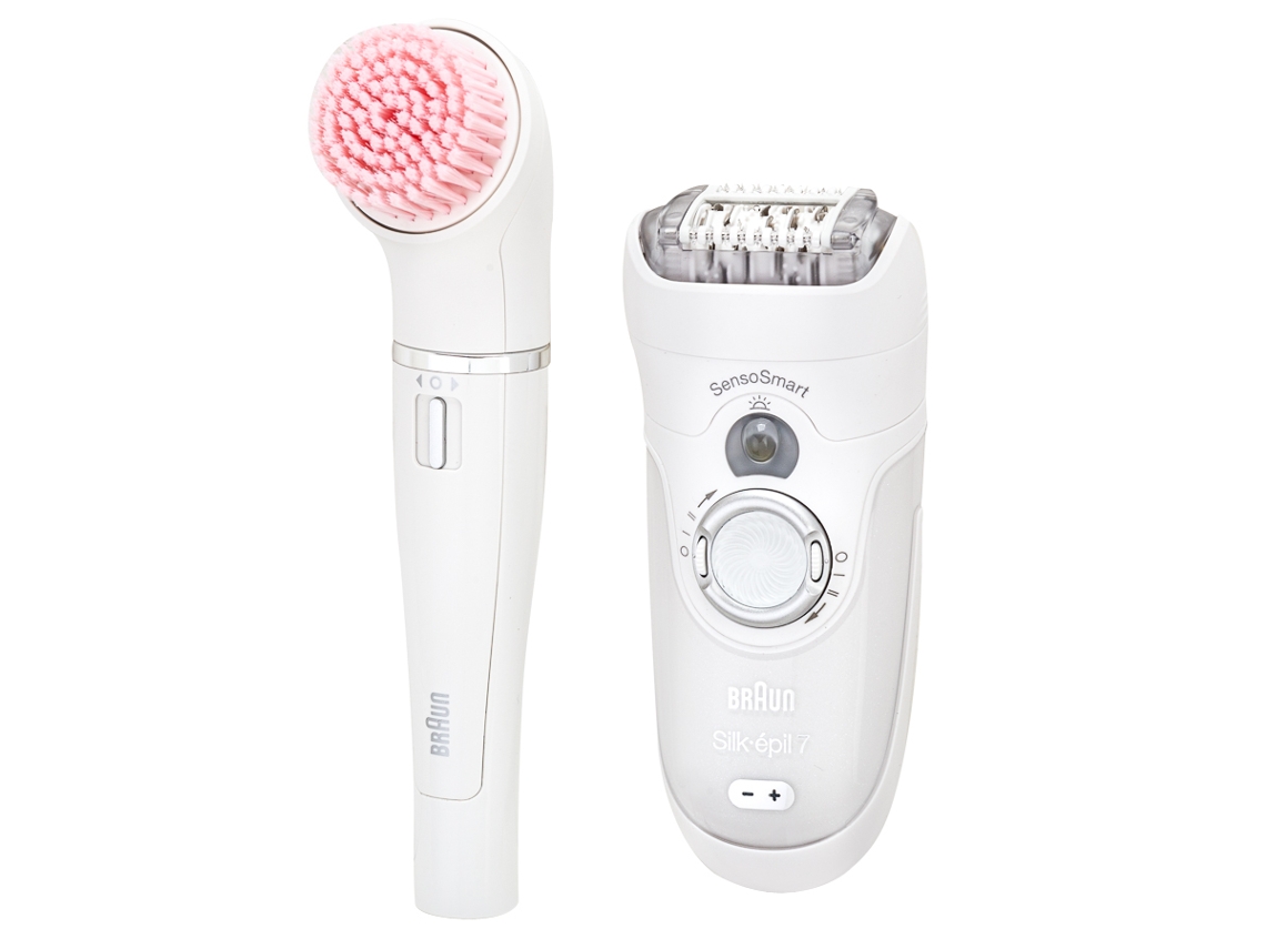 Depiladora + Escova de Limpeza Facial BRAUN 7-775 Silk 7 (Arranque - Multi-zonas - Recarregável)