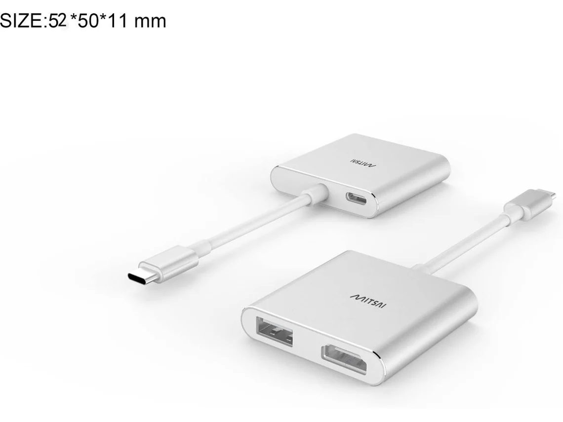 Concentrador MITSAI USB-C 3 em 1 (USB-C - USB 3.0 - HDMI)