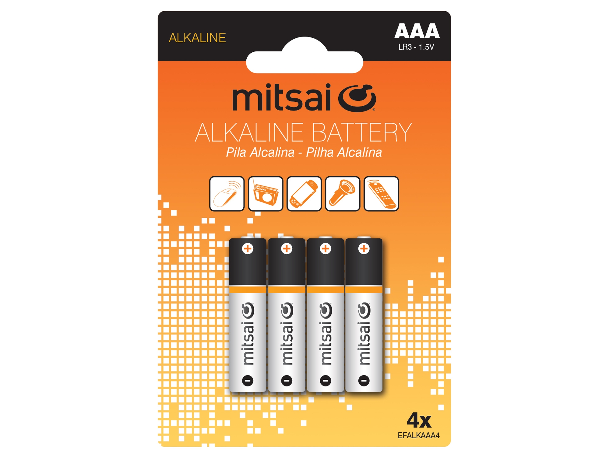 Pilas alcalinas MITSAI AAA LR3 X4
