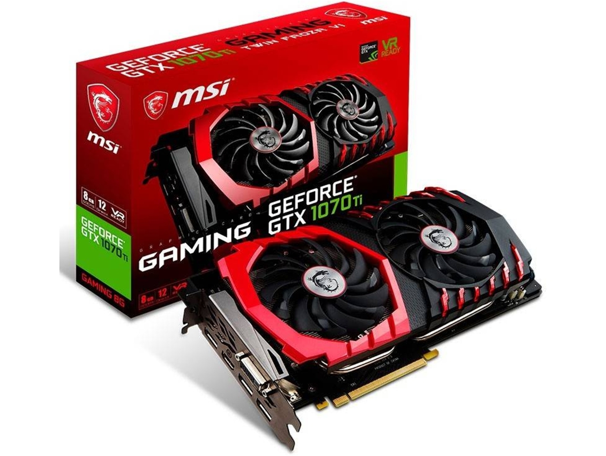 Tarjeta Gráfica nVidia MSI GeForce GTX 1070 TI Gaming 8GB GDDR5X