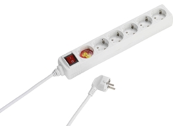 Alargador 6T VIVANCO con interruptor 1.4 m (Blanco)