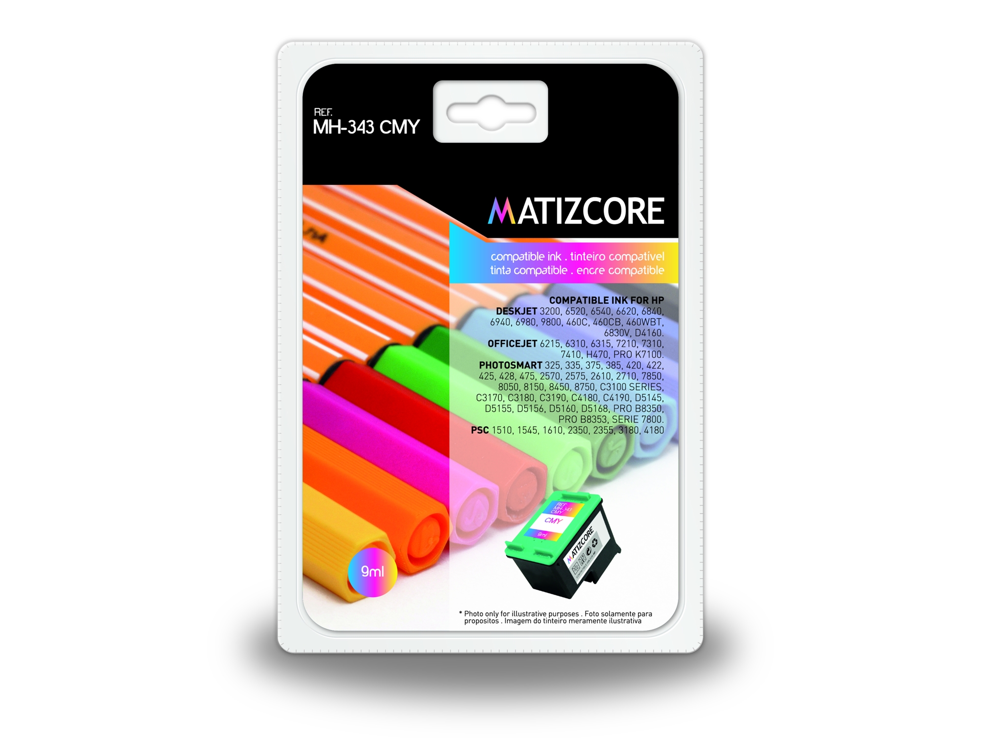 Cartucho de tinta MATIZCORE HP 343 Tricolor