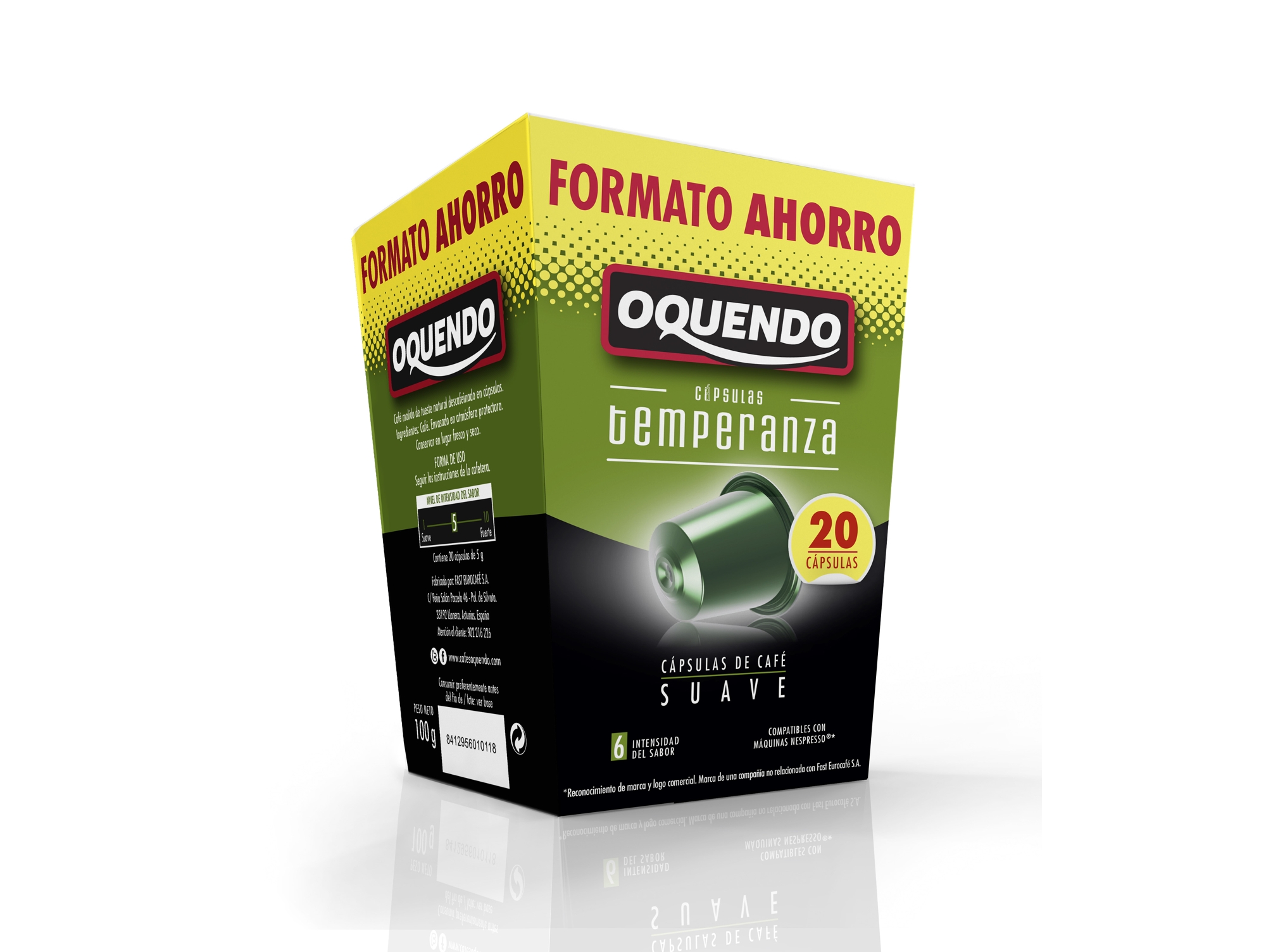 Cápsulas Café OQUENDO 20 cap. Temperanza Suave
