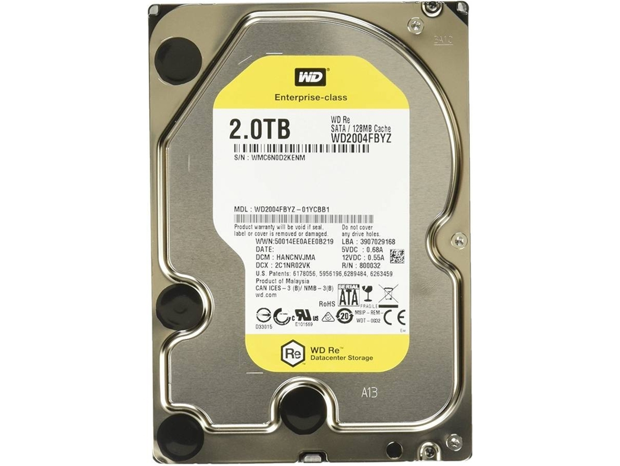 Disco HDD Interno WESTERN DIGITAL RE (2 TB - SATA - 7200 RPM)
